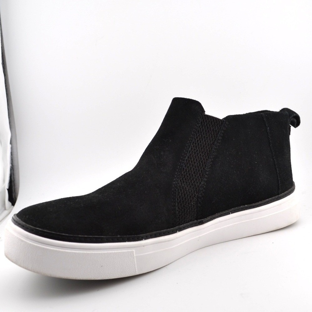 TOMS Slip On Sneaker Women 9.5 Black Suede Chelsea Mid Top Womens Comfort